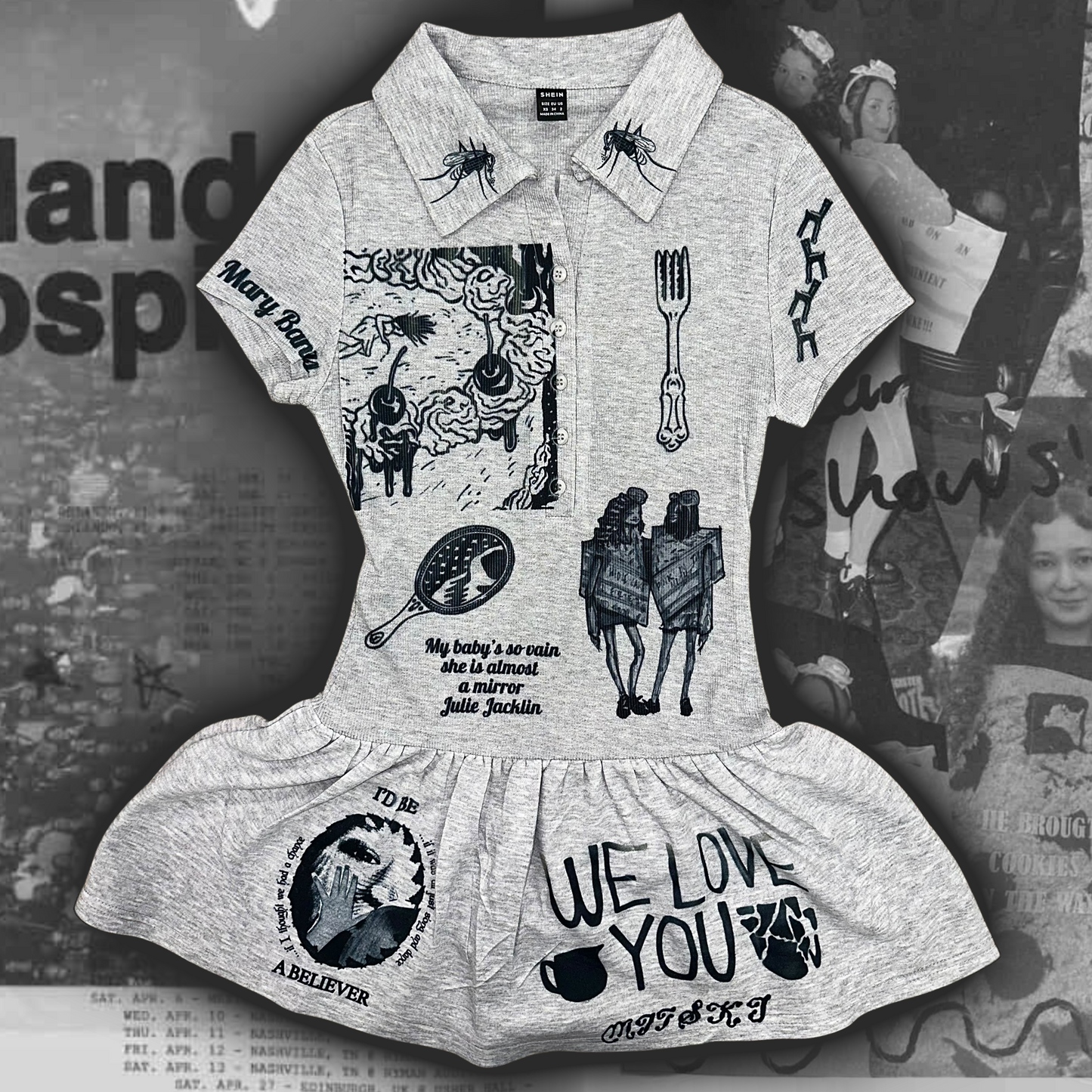[ commission for chloe ] eternal sunshine & mitski tribute dresses
